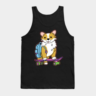 Corgi on skateboard Tank Top